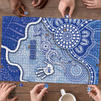 Roos Football Puzzle Aboriginal Dot Art Pattern