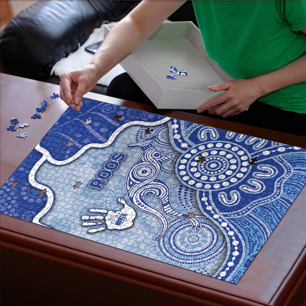 Roos Football Puzzle Aboriginal Dot Art Pattern