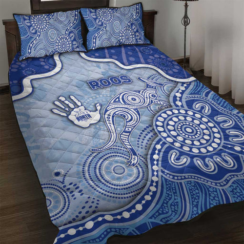 Roos Football Quilt Bed Set Aboriginal Dot Art Pattern