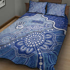 Roos Football Quilt Bed Set Aboriginal Dot Art Pattern