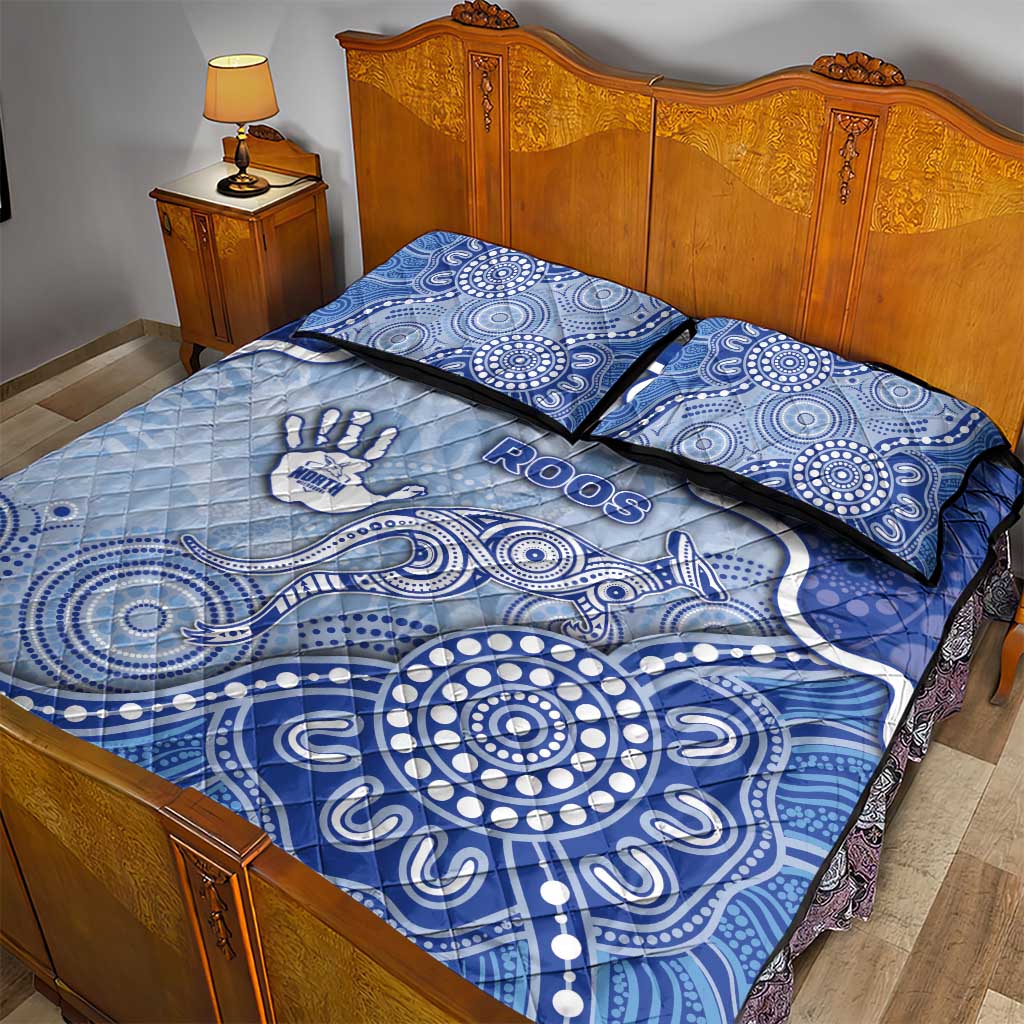 Roos Football Quilt Bed Set Aboriginal Dot Art Pattern