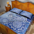 Roos Football Quilt Bed Set Aboriginal Dot Art Pattern