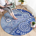 Roos Football Round Carpet Aboriginal Dot Art Pattern