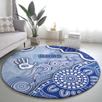 Roos Football Round Carpet Aboriginal Dot Art Pattern