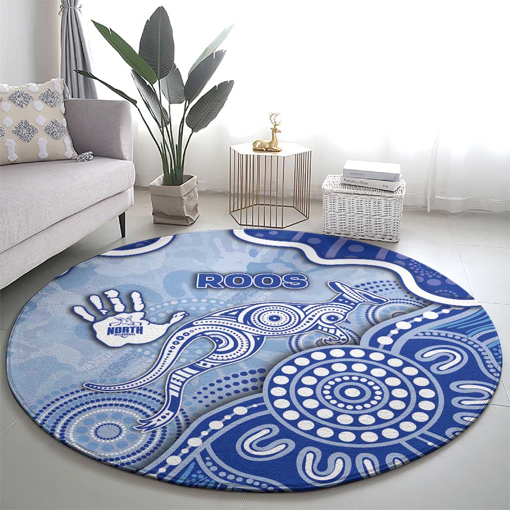 Roos Football Round Carpet Aboriginal Dot Art Pattern