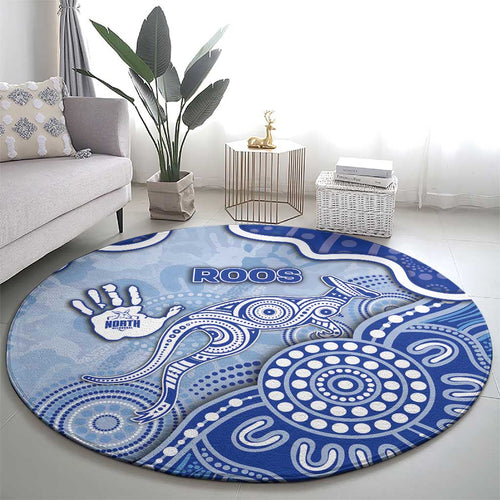 Roos Football Round Carpet Aboriginal Dot Art Pattern