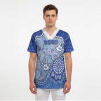 Custom Roos Football Scrub Top Aboriginal Dot Art Pattern