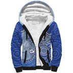 Custom Roos Football Sherpa Hoodie Aboriginal Dot Art Pattern