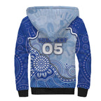 Custom Roos Football Sherpa Hoodie Aboriginal Dot Art Pattern