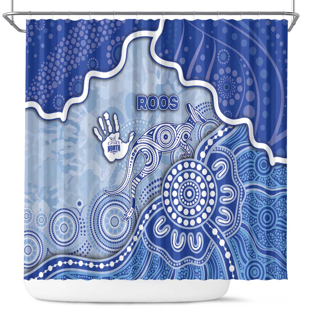 Roos Football Shower Curtain Aboriginal Dot Art Pattern