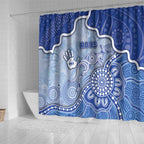 Roos Football Shower Curtain Aboriginal Dot Art Pattern