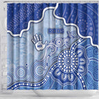 Roos Football Shower Curtain Aboriginal Dot Art Pattern