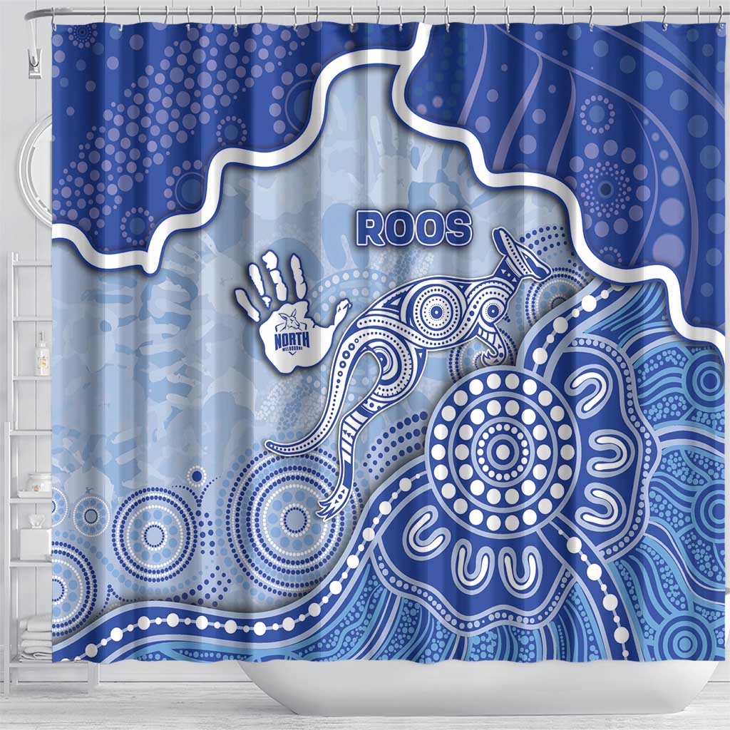 Roos Football Shower Curtain Aboriginal Dot Art Pattern