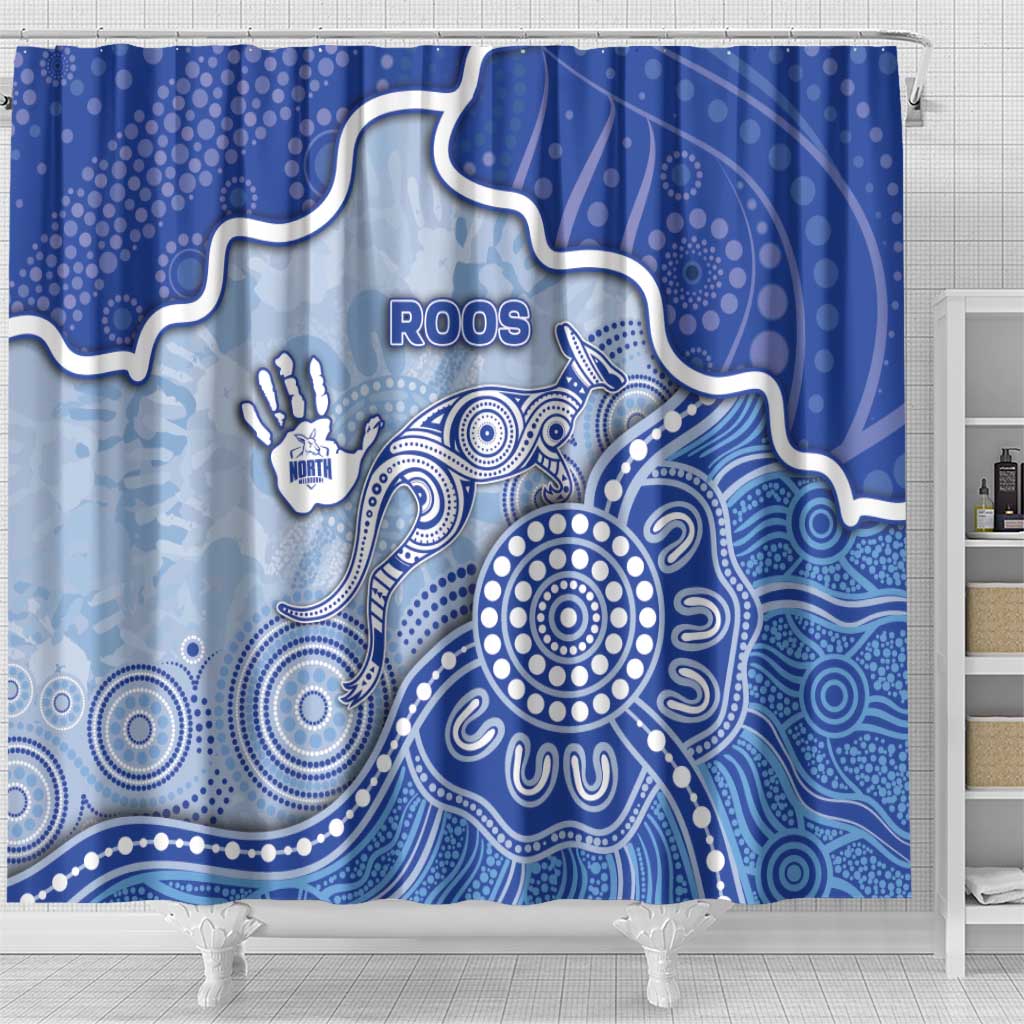 Roos Football Shower Curtain Aboriginal Dot Art Pattern