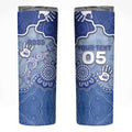 Custom Roos Football Skinny Tumbler Aboriginal Dot Art Pattern