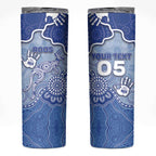 Custom Roos Football Skinny Tumbler Aboriginal Dot Art Pattern
