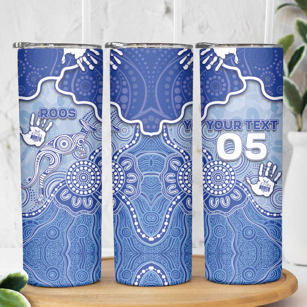Custom Roos Football Skinny Tumbler Aboriginal Dot Art Pattern