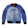Custom Roos Football Sleeve Zip Bomber Jacket Aboriginal Dot Art Pattern