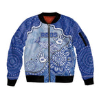 Custom Roos Football Sleeve Zip Bomber Jacket Aboriginal Dot Art Pattern