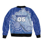 Custom Roos Football Sleeve Zip Bomber Jacket Aboriginal Dot Art Pattern