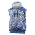 Custom Roos Football Sleeveless Hoodie Aboriginal Dot Art Pattern