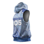 Custom Roos Football Sleeveless Hoodie Aboriginal Dot Art Pattern