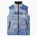 Custom Roos Football Sleeveless Puffer Jacket Aboriginal Dot Art Pattern