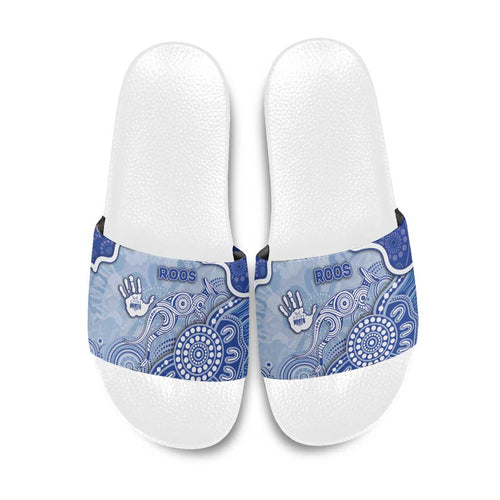 Roos Football Slide Sandals Aboriginal Dot Art Pattern