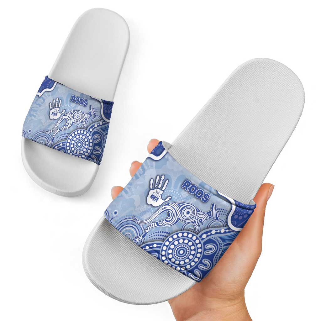 Roos Football Slide Sandals Aboriginal Dot Art Pattern