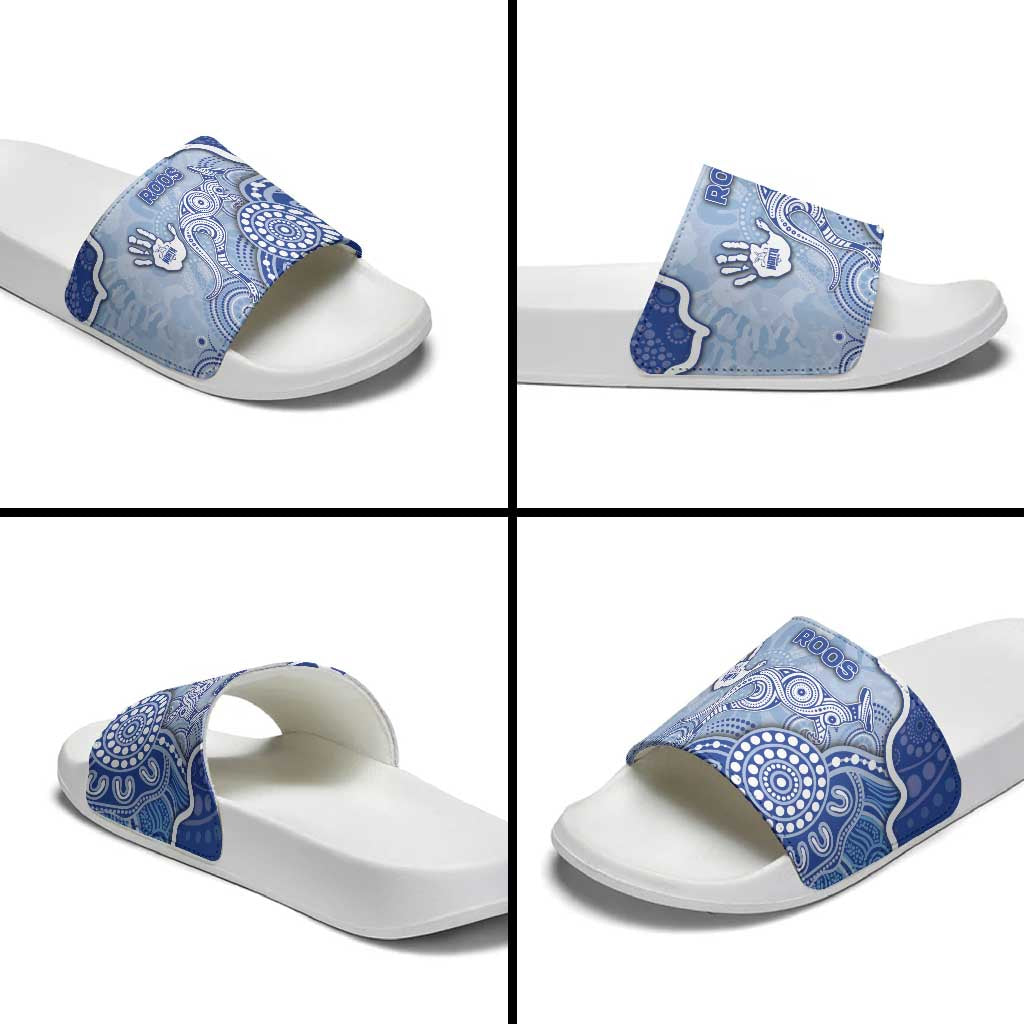 Roos Football Slide Sandals Aboriginal Dot Art Pattern