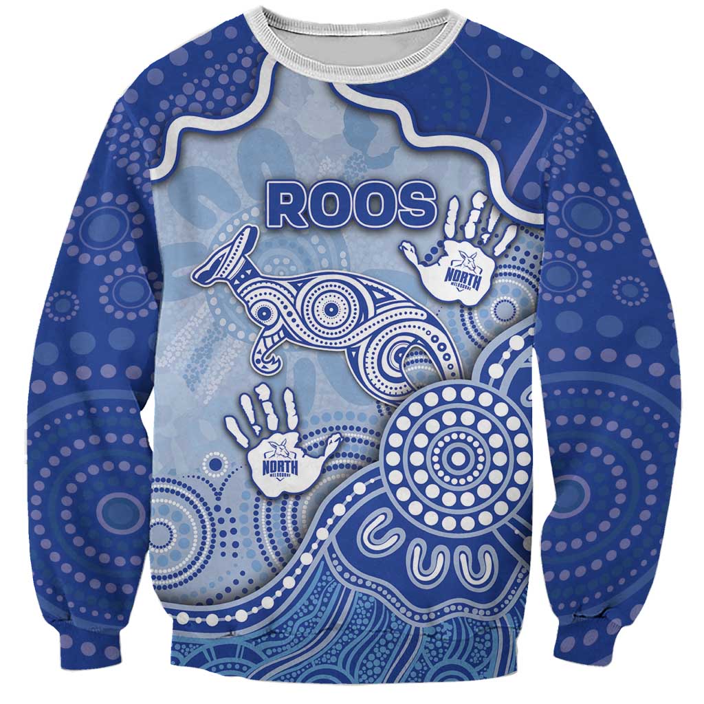 Custom Roos Football Sweatshirt Aboriginal Dot Art Pattern