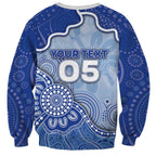 Custom Roos Football Sweatshirt Aboriginal Dot Art Pattern