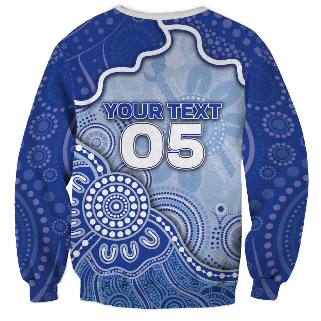 Custom Roos Football Sweatshirt Aboriginal Dot Art Pattern