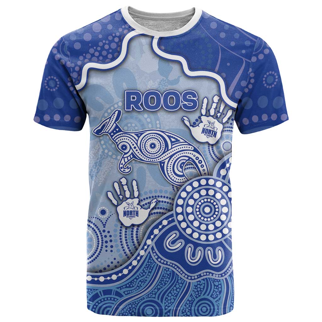 Custom Roos Football T Shirt Aboriginal Dot Art Pattern
