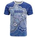 Custom Roos Football T Shirt Aboriginal Dot Art Pattern