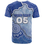 Custom Roos Football T Shirt Aboriginal Dot Art Pattern