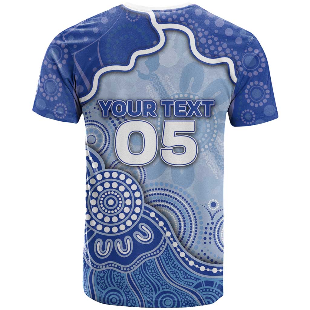 Custom Roos Football T Shirt Aboriginal Dot Art Pattern