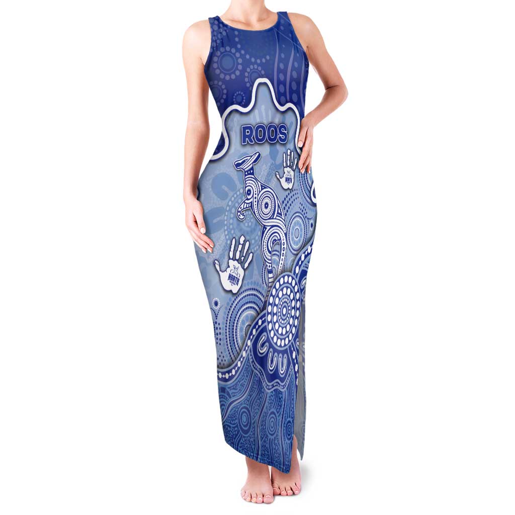 Custom Roos Football Tank Maxi Dress Aboriginal Dot Art Pattern
