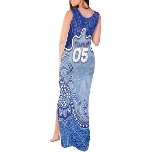 Custom Roos Football Tank Maxi Dress Aboriginal Dot Art Pattern