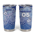 Custom Roos Football Tumbler Cup Aboriginal Dot Art Pattern