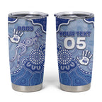 Custom Roos Football Tumbler Cup Aboriginal Dot Art Pattern
