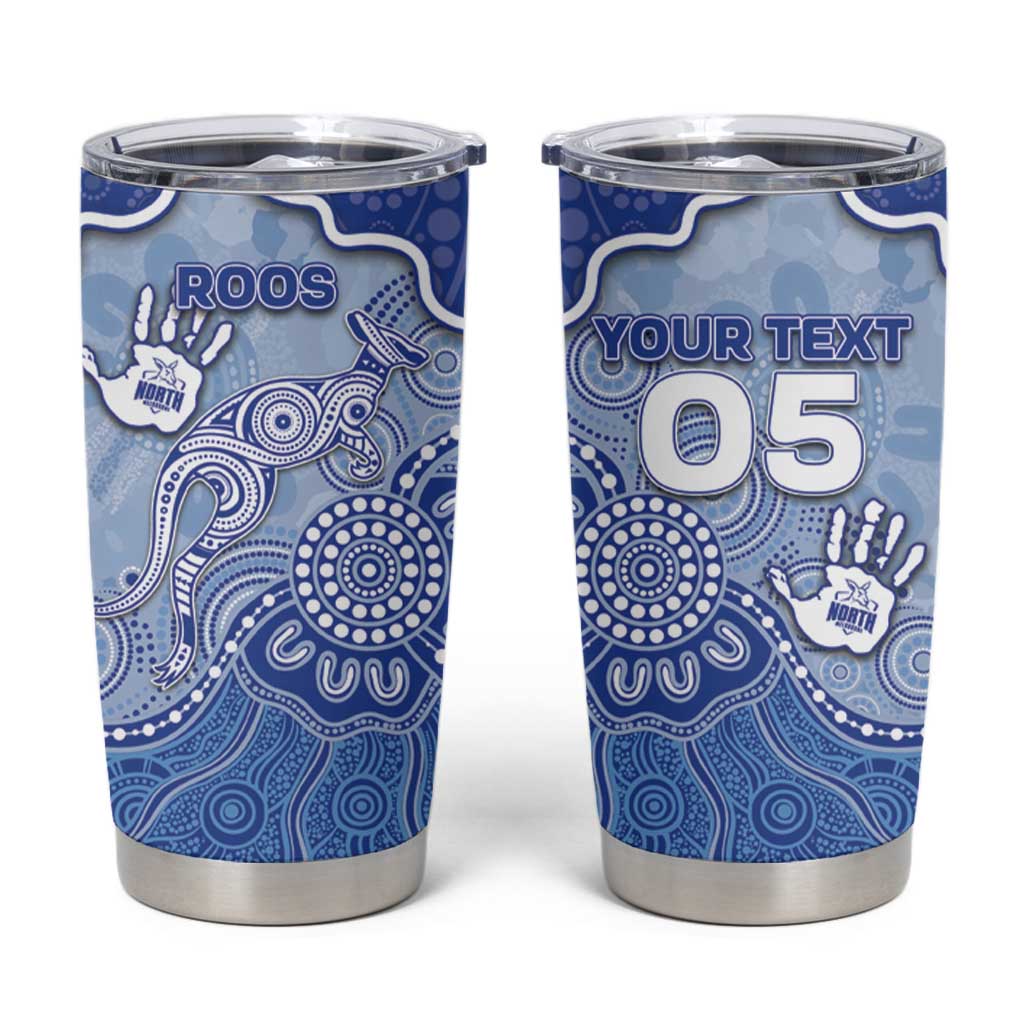 Custom Roos Football Tumbler Cup Aboriginal Dot Art Pattern