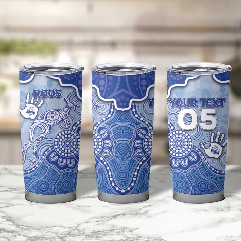 Custom Roos Football Tumbler Cup Aboriginal Dot Art Pattern