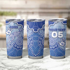 Custom Roos Football Tumbler Cup Aboriginal Dot Art Pattern