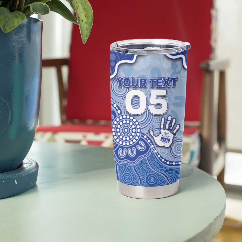 Custom Roos Football Tumbler Cup Aboriginal Dot Art Pattern