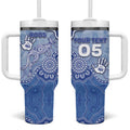 Custom Roos Football Tumbler With Handle Aboriginal Dot Art Pattern