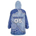Custom Roos Football Wearable Blanket Hoodie Aboriginal Dot Art Pattern