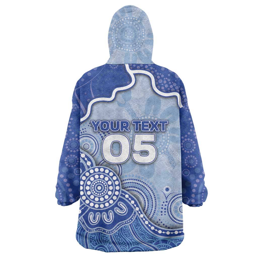 Custom Roos Football Wearable Blanket Hoodie Aboriginal Dot Art Pattern