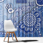 Roos Football Window Curtain Aboriginal Dot Art Pattern