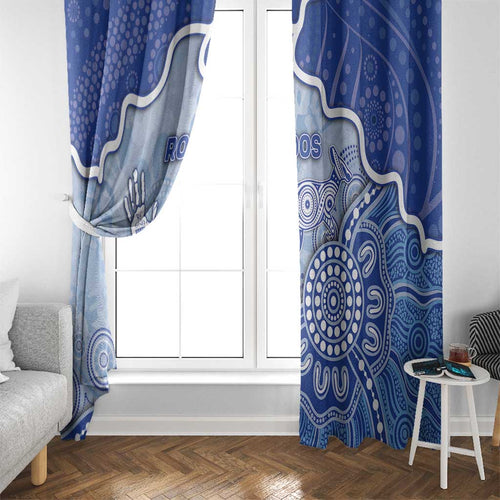 Roos Football Window Curtain Aboriginal Dot Art Pattern